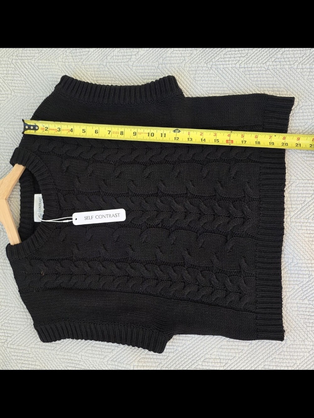 Anthropologie Self Contrast Black Short Sleeve Sweater | NWT | Medium - Picture 5 of 8